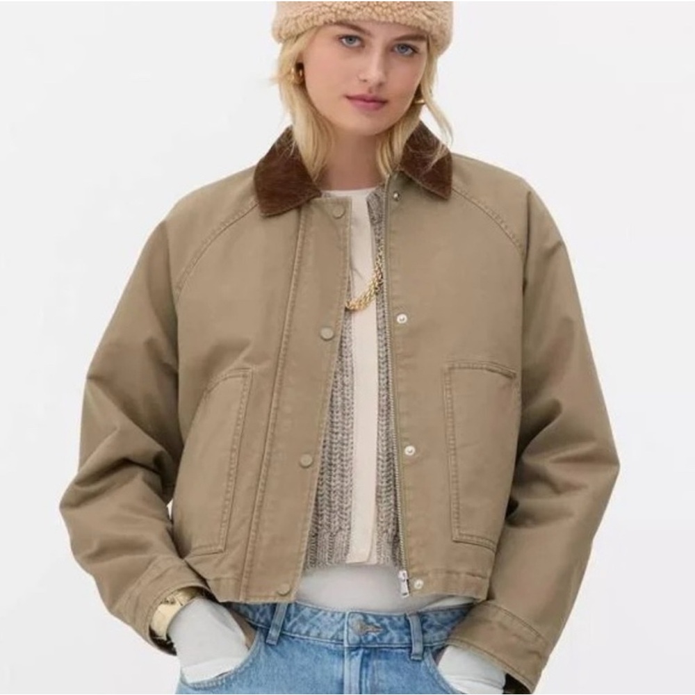 Hunter Corduroy Collar Raglan Sleeve Cotton Barn Jacket